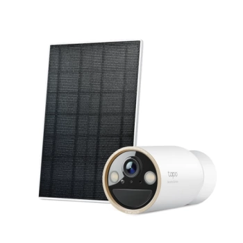 TP-Link Tapo C460 KIT Solar Powered Security Camera Kit, 1 x Tapo C425, 1 x Tapo A201, 2K QHD (2560x1440), 2.4 GHz, 10000mAh rechargeable lithium-ion battery, Solar panel (5.2V, 2.5W), Non-Stop Power, Flexible Solar Installation, Tapo app