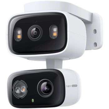 TP-Link Tapo C246D Indoor/Outdoor Dual Lens Pan/Tilt Security Camera, 2K (2304x1296) and 2K (2304x1296), 2.4 GHz,Dual Lens, Pan/Tilt, Smart AI Detection and Notifications (motion, people, pets, cars), Motion Tracking, Sound and Light Alarm, Tapo APP