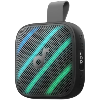 Anker, Soundcore Boom Go 3i Black, 24 Hour Playtime, 15W, IP68, Battery Display, Emergency Charging for Phone, TWS Pairing capable, RGB Lights