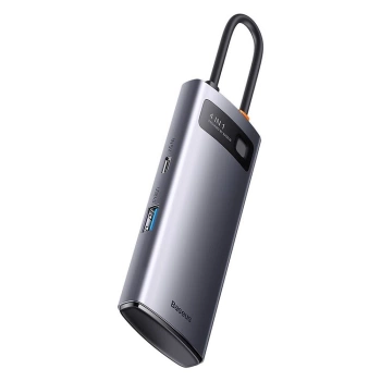Adapter BASEUS HUB 4in1 Type C 0,17 m sivi