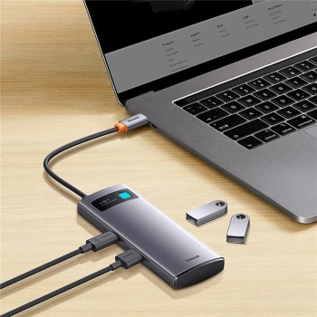 Adapter BASEUS HUB 4in1 Type C 0,17 m sivi