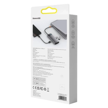 Adapter BASEUS HUB 4in1 Type C 0,17 m sivi