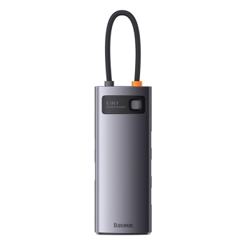 Adapter BASEUS HUB 6in1 Type C 0,15 m sivi
