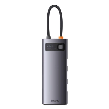 Adapter BASEUS HUB 6in1 Type C 0,15 m sivi