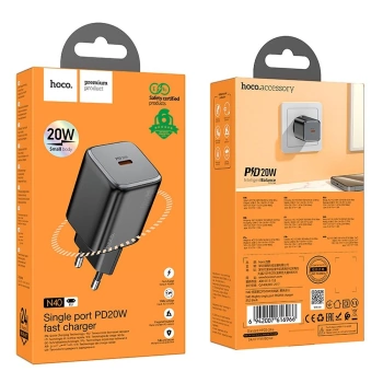Adapter HOCO N40 Type C QC PD 20W crni
