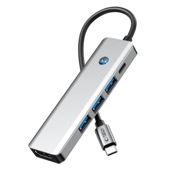 Adapter Tech-Protect HB01 HUB 5in1 Type C sivi