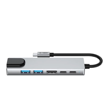 Adapter Tech-Protect HB02 HUB 6in1 Type C sivi
