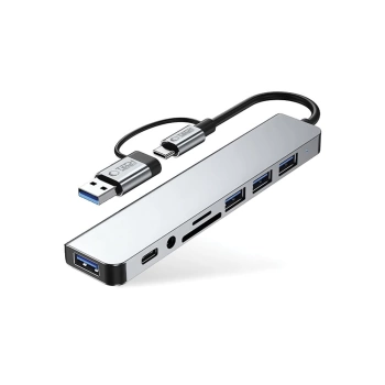 Adapter Tech-Protect HB06 HUB Adapter 8in1 TYPE-C + USB2.0