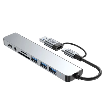 Adapter Tech-Protect HB06 HUB Adapter 8in1 TYPE-C + USB2.0