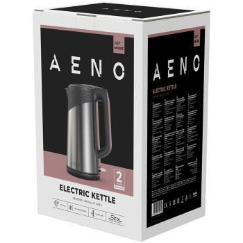 AENO Electric Kettle EK3: 1850-2200W, 1.7L, Strix, Double-walls, Non-heating body, Auto Power Off, Dry tank Protection