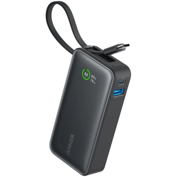 Anker Nano Power Bank(30W,Built-In USB-C Cable) Black