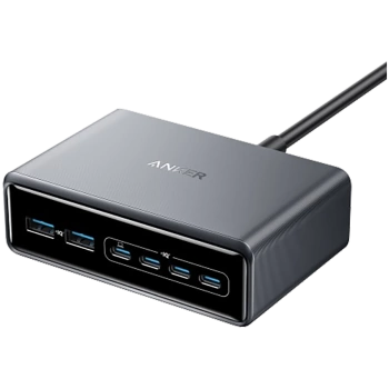 Anker Prime Charger (200W, 6 Ports, GaN) Silver