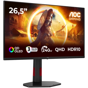 AOC Monitor LED Q27G4ZDR Gaming 27" QD - OLED 2560x1440 2H 240Hz PiP+PbP Full ERGO USB Hub DP HDMI 3y