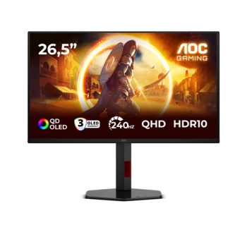 AOC Monitor LED Q27G4ZDR Gaming 27" QD - OLED 2560x1440 2H 240Hz PiP+PbP Full ERGO USB Hub DP HDMI 3y