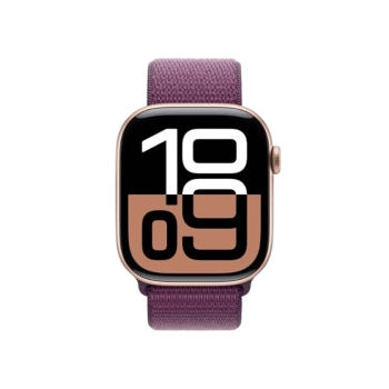 Apple Watch Series 10 GPS 46mm Rose Gold Aluminium Case+Plum SportLoop MWWV3