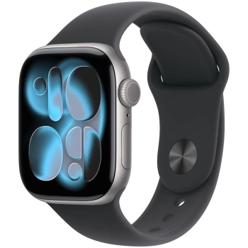 Apple Watch Series 11 GPS 42mm Space Grey Aluminium Case with Black Sport Band - M/L,Model A3331