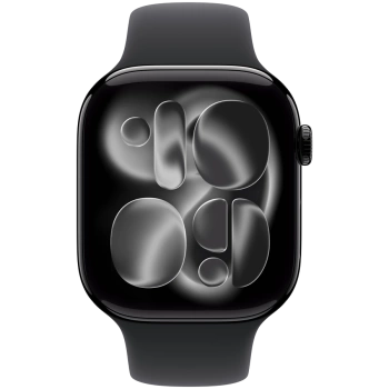 Apple Watch Series 11 GPS 46mm Jet Black Aluminium Case with Black Sport Band - M/L,Model A3333