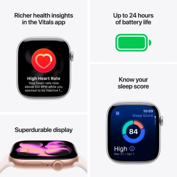 Apple Watch Series 11 GPS 46mm Jet Black Aluminium Case with Black Sport Band - M/L,Model A3333