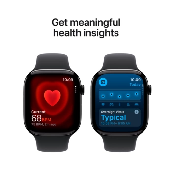 Apple Watch Series 11 GPS 46mm Jet Black Aluminium Case with Black Sport Band - M/L,Model A3333