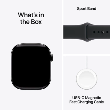 Apple Watch Series 11 GPS 46mm Jet Black Aluminium Case with Black Sport Band - M/L,Model A3333