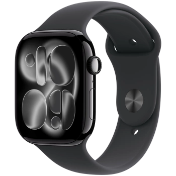 Apple Watch Series 11 GPS 46mm Jet Black Aluminium Case with Black Sport Band - M/L,Model A3333