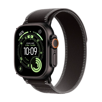 Apple Watch Ultra 3 Cellular 49mm Black Titanium Case with Black/Charcoal Trail Loop - M/L