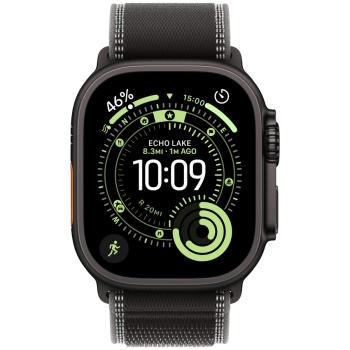 Apple Watch Ultra 3 Cellular 49mm Black Titanium Case with Black/Charcoal Trail Loop - M/L