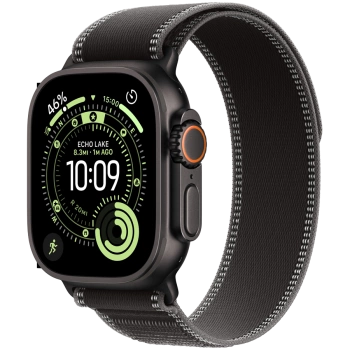 Apple Watch Ultra 3 Cellular 49mm Black Titanium Case with Black/Charcoal Trail Loop - M/L