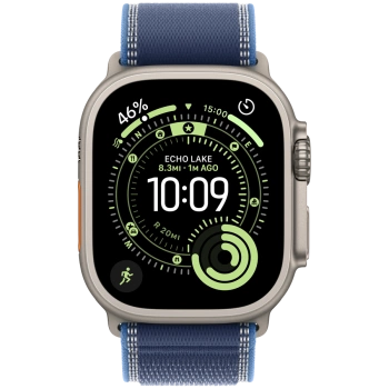 Apple Watch Ultra 3 Cellular 49mm Natural Titanium Case with Blue/Bright Blue Trail Loop - M/L