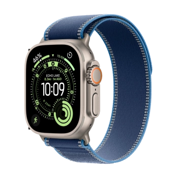 Apple Watch Ultra 3 Cellular 49mm Natural Titanium Case with Blue/Bright Blue Trail Loop - M/L