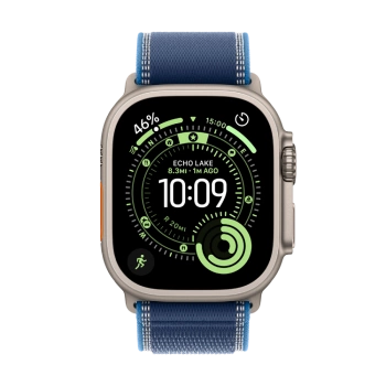 Apple Watch Ultra 3 Cellular 49mm Natural Titanium Case with Blue/Bright Blue Trail Loop - M/L