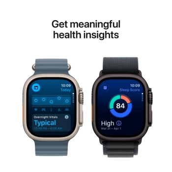 Apple Watch Ultra 3 Cellular 49mm Natural Titanium Case with Blue/Bright Blue Trail Loop - M/L