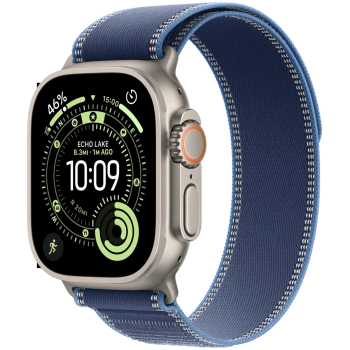 Apple Watch Ultra 3 Cellular 49mm Natural Titanium Case with Blue/Bright Blue Trail Loop - M/L