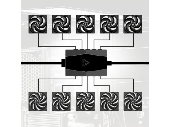 Arctic case fan hub 10 port PWM fan hub, SATA power