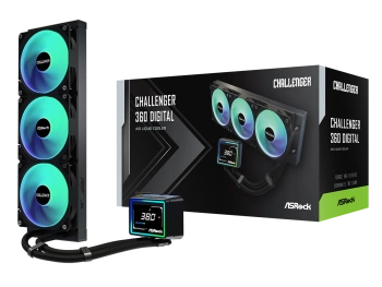 ASROCK 360 A-RGB LCD AIOLiquid Cooler, Challenger3" LCD, 1851, 1700, AM4, AM5