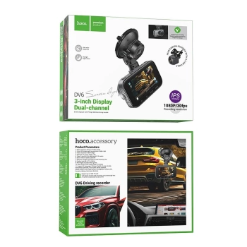 Auto kamera HOCO sa displejom 3inch + zadnja kamera 1080P/30fps DV6