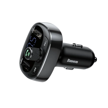 Auto punjač BASEUS 2 x USB A + transmitter FM BT 3,4A S-09 black