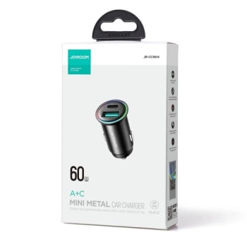 Auto punjač Joyroom JR-CCN04 60W USB-A USB-C mini charger crni
