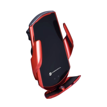 Autodržač Forcell sa wireless charging + automatic sensor HS1 15W crveni