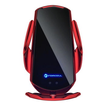Autodržač Forcell sa wireless charging + automatic sensor HS1 15W crveni
