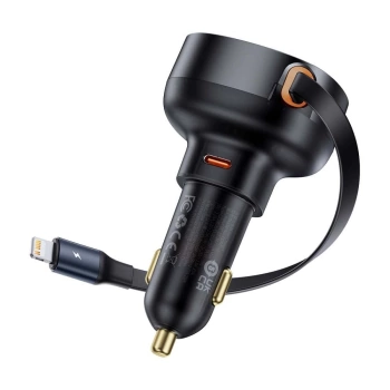 Autopunjač Baseus Type C + Light kabl PD3.0 QC4.0 3A 55W crni