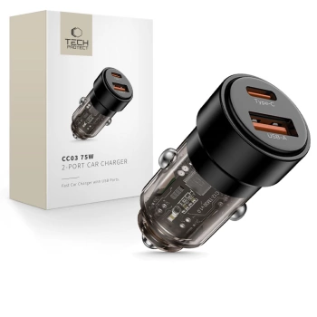 Autopunjač Tech-Protect CC03 2-port PD75W