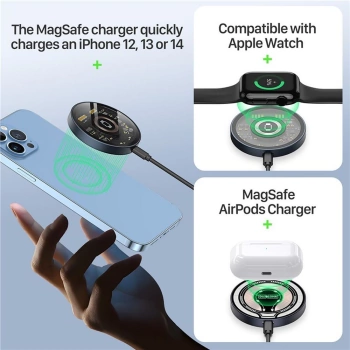 Bežični punjač DUZZONA MagSafe 15W W13 crni/transparent