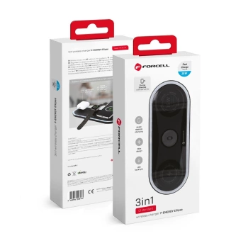 Bežični punjač FORCELL F-ENERGY Ellipse 3in1 QC 15W crni