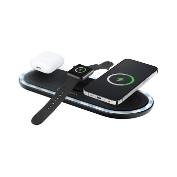 Bežični punjač FORCELL F-ENERGY Ellipse 3in1 QC 15W crni