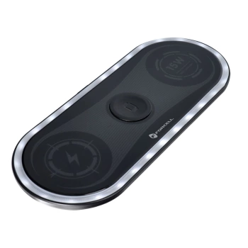 Bežični punjač FORCELL F-ENERGY Ellipse 3in1 QC 15W crni
