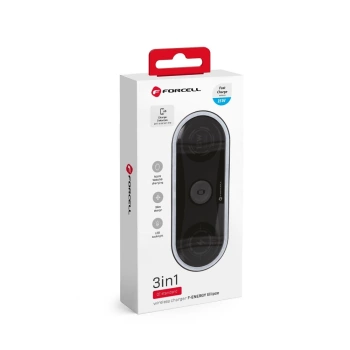 Bežični punjač FORCELL F-ENERGY Ellipse 3in1 QC 15W crni