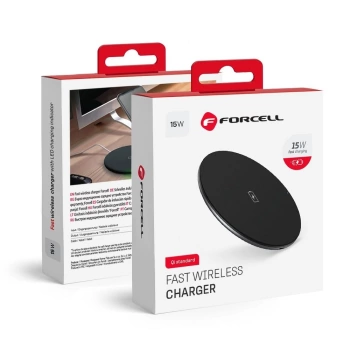 Bežični punjač FORCELL F-ENERGY fast wireless charger Qi QC 15W crni