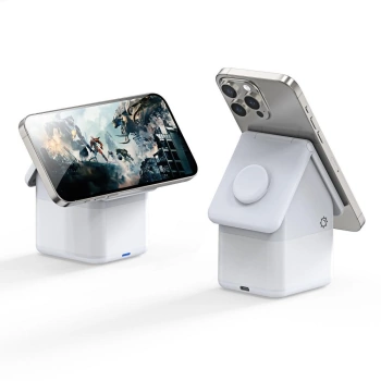 Bežični punjač W20 4-in-1 House-shaped Magnetic Charger Stand 15W bijeli