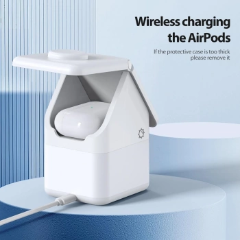 Bežični punjač W20 4-in-1 House-shaped Magnetic Charger Stand 15W bijeli